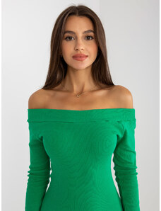 Fashionhunters Zelené bavlněné šaty