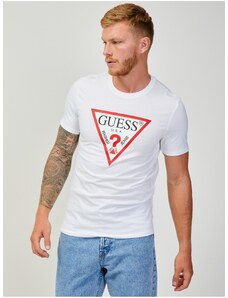 Bílé pánské tričko Guess - Pánské