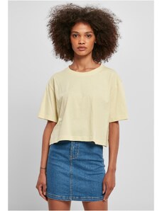 UC Ladies Dámské krátké oversized tričko měkké žluté barvy