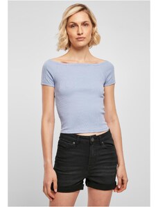 UC Ladies Dámské tričko Off Shoulder Rib violablue