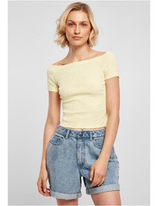 UC Ladies Dámské tričko s volným ramenem měkké žluté barvy