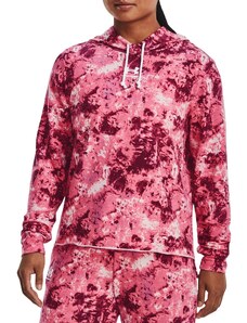 Mikina s kapucí Under Armour Rival Terry Print Hoodie-PNK 1373035-669