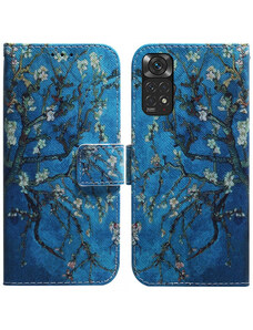 Pouzdro MFashion Xiaomi Redmi Note 11 - modré - Květy