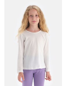 Dagi White Crew Neck Long Sleeve T-shirt