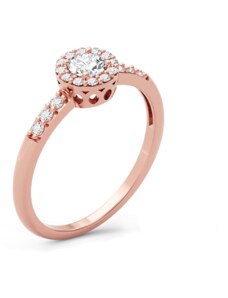 SOLUNA Luxusní zlatý prsten se zirkony FRANCIS růžové zlato