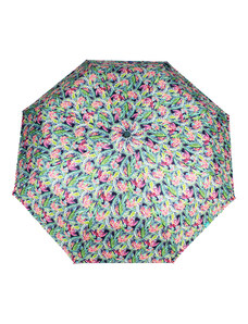 Perletti Dámský plně automatický deštník "Květiny abstraktní malba"