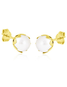 GEMMAX Jewelry Zlaté perlové náušnice Ø 7,2 mm na puzetu GLEYP-39741