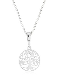 GEMMAX Jewelry Řetízek se stromem života z bílého zlata GUSWN-40101-25841