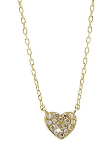 JSB Stříbrný pozlacený náhrdelník srdce se Swarovski Elements Gold Shadow