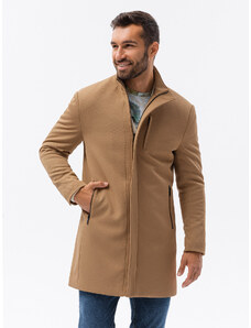 Ombre Clothing Pánský kabát se stojáčkem a prošívanou podšívkou - velbloudí V4 OM-COWC-0103