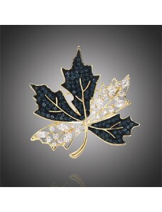 Éternelle Luxusní podzimní brož se zirkony Luz Gold - javorový list