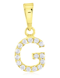 GEMMAX Jewelry Zlatý přívěsek Písmenko G se zirkony GLPYB-56601