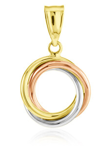 GEMMAX Jewelry Elegantní zlatý tříbarevný přívěsek Trinity GLPCN-37701