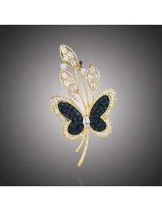 Éternelle Luxusní brož Swarovski Elements Elaina Gold - motýl