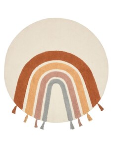 Béžový bavlněný koberec Kave Home Tadea s duhovým motivem 100 cm