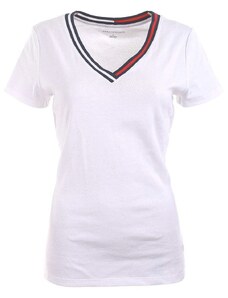 Tommy Hilfiger dámské tričko V-neck bílé 959-100