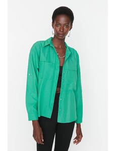 Trendyol Green Shirt with Two Pockets