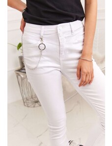 FASARDI Vypasované bílé džínové džíny
