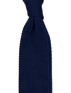 Kolem Krku Tmavě modrá pletená kravata