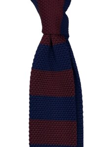 Kolem Krku Modro-vínová pletená kravata