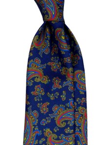 Kolem Krku Tmavě modrá kravata Soft Silk s paisley