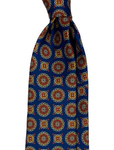 Kolem Krku Modrá kravata Soft Silk s geometrickým vzorem