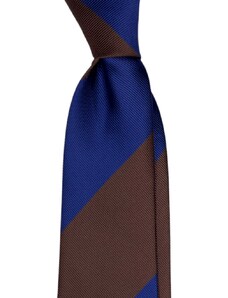 Kolem Krku Modro-hnědá kravata s proužky