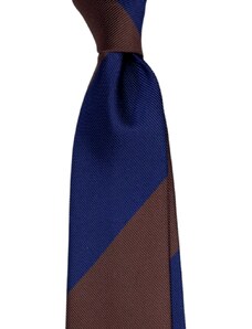 Kolem Krku Hnědo-modrá kravata s proužky