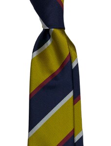 Kolem Krku Žlutá kravata s modrými a červenými proužky