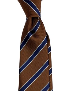 Kolem Krku Tmavě oranžová kravata s proužky