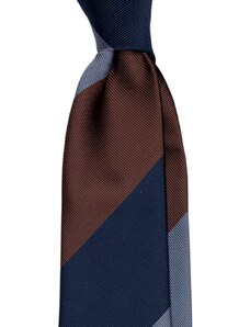Kolem Krku Šedo-hnědá kravata s proužky