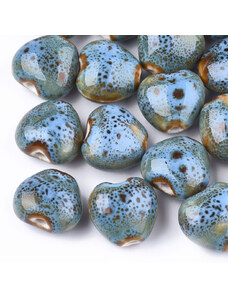 Porcelánové srdíčko modré, 15 mm