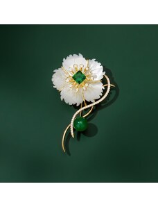 Éternelle Luxusní brož Swarovski Elements Noa - perleť, květina