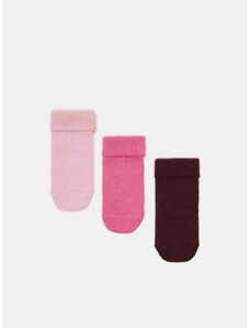 Sinsay - Sada 3 párů ponožek - kaštanová