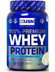 Proteinové prášky USN 100% Whey Protein Premium vanilka 908g un03