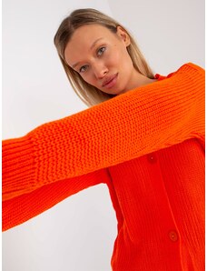 Fashionhunters Oranžový oversize kardigan RUE PARIS