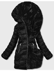 S'WEST Černá oboustranná dámská bunda-kožíšek (B8053-1)