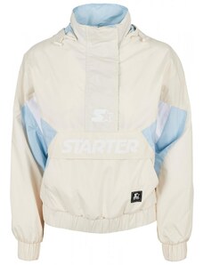 Ladies Starter Colorblock Halfzip Windbreaker - palewhite/icewaterblue