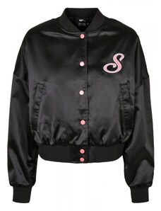 Ladies Starter Satin College Jacket - black