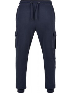 Tmavě modré pánské tepláky Urban Classics Fitted Cargo Sweatpants