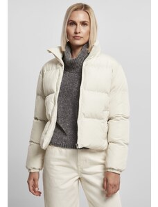 URBAN CLASSICS Ladies Short Peached Puffer Jacket - whitesand