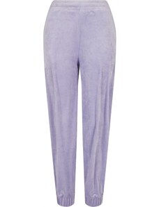 Dámské Urban Classics High Waist Ballon Velvet Sweat Pants - fialové