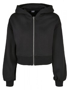 URBAN CLASSICS Ladies Short Oversized Zip Jacket - black