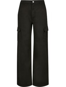 URBAN CLASSICS Ladies High Waist Straight Cargo Pants - black