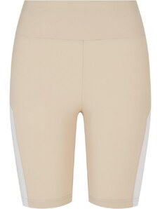 URBAN CLASSICS Ladies Color Block Cycle Shorts - softseagrass/white