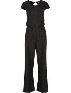 URBAN CLASSICS Ladies Rib Wid Leg Jumpsuit - black