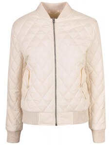 URBAN CLASSICS Ladies Diamond Quilt Nylon Jacket - whitesand