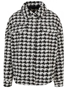 URBAN CLASSICS Ladies AOP Sherpa Overshirt - blackhoundstooth