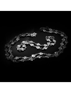 Jemná ocelová srdíčková souprava řetízek a náramek | DG Šperky