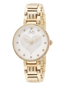 JVD Dámské srdíčkové zlaté náramkové hodinky JVD JG1032.4